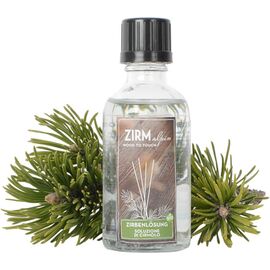 50 ml. Die Alpen lassen grüßen. Ein naturreiner Duft, gewonnen aus den Nadeln und Ästen der Zirbelkiefer. Die Lösung beinhaltet 70% reines Alkohol und 30% reines Zirbenöl.