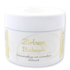 Zirben pflege-Balsam 125ml klassisch Pflegt die Haut mit Sheabutter, Jojobaöl, Zirbenöl, Schafmilch, Aloe Vera und Sonnenblumenöl.