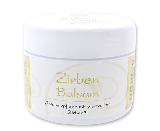 Zirben pflege-Balsam 125ml klassisch Pflegt die Haut mit Sheabutter, Jojobaöl, Zirbenöl, Schafmilch, Aloe Vera und Sonnenblumenöl.